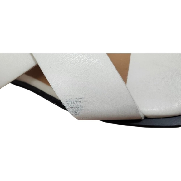 Ganni White Leather Criss Cross Sandals Square Toe Buckle Slingback Sz 40 / 10 - Picture 15 of 15